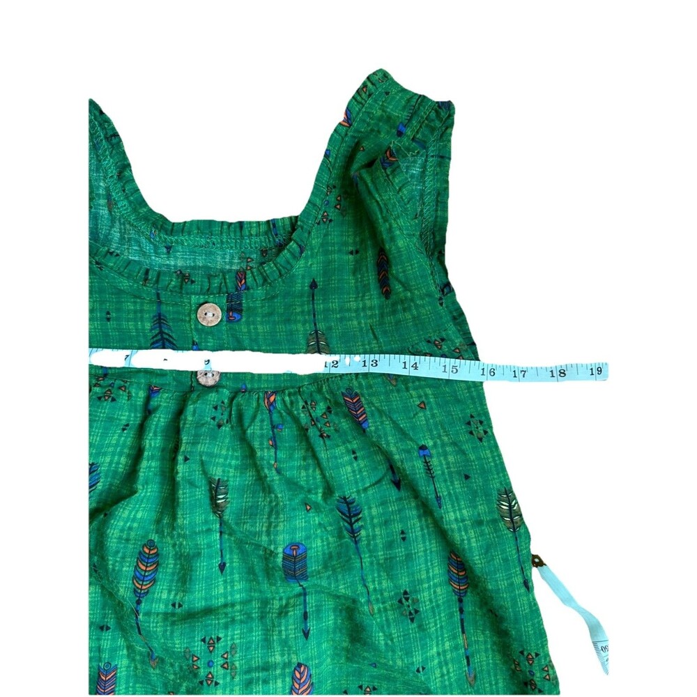 Womens Green Flowy Boho Smock  Moomoo Kurta Style Dress Maternity Resort Wear OS - Picture 9 of 11